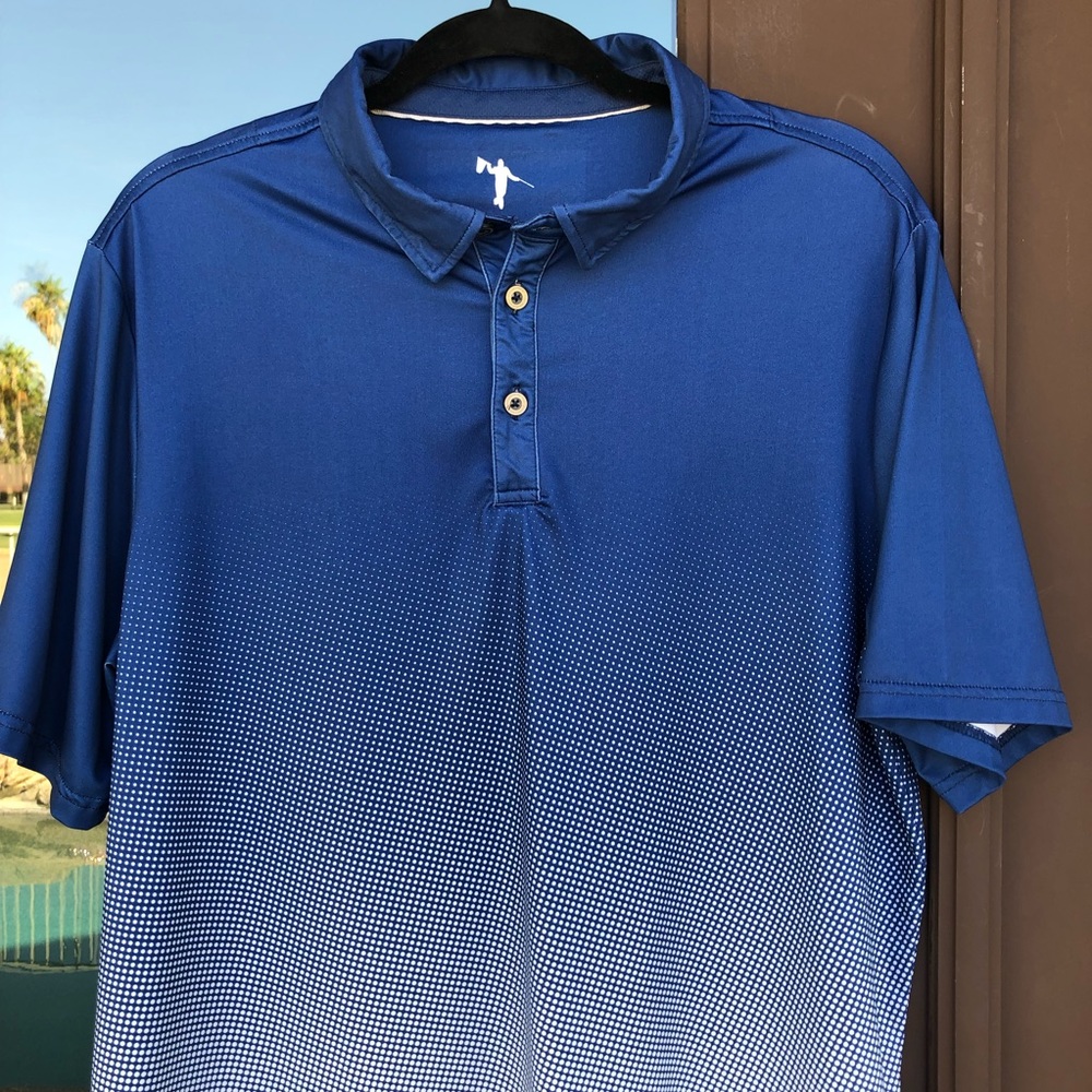 AndersonOrd Navy White Fade Performance Golf Polo M
